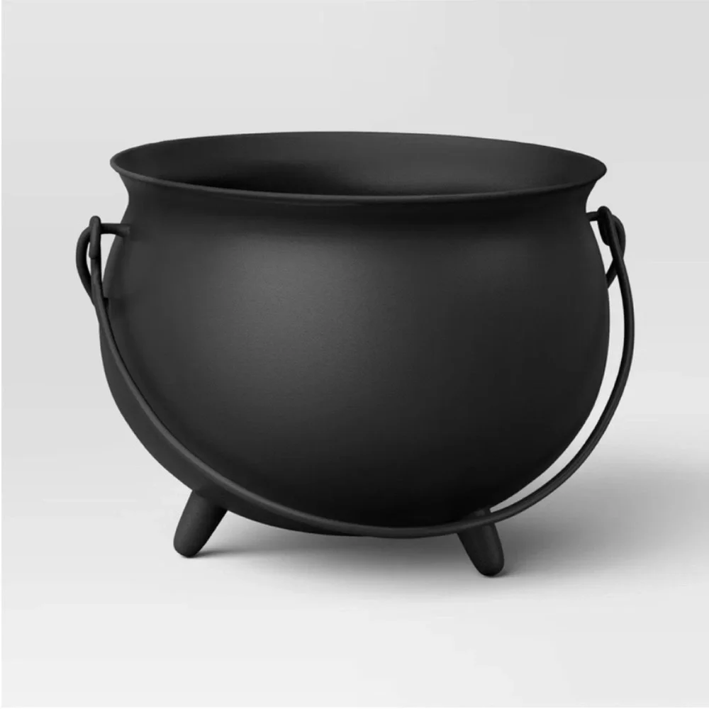 Large Halloween Metal Cauldron Black - Threshold